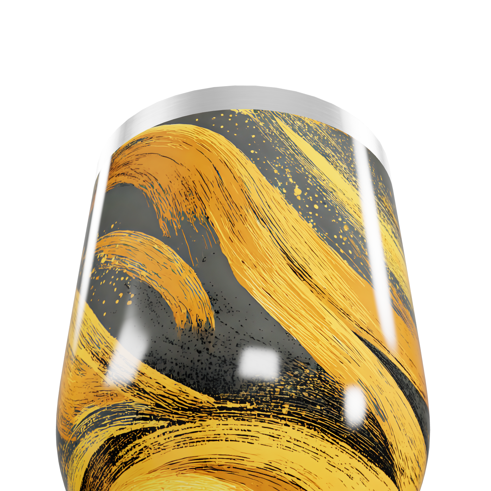 Copo Térmico Slim - Preto e Dourado Abstrato