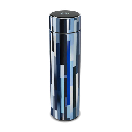 Garrafa Térmica Touch - Estampa Azul Geométrica