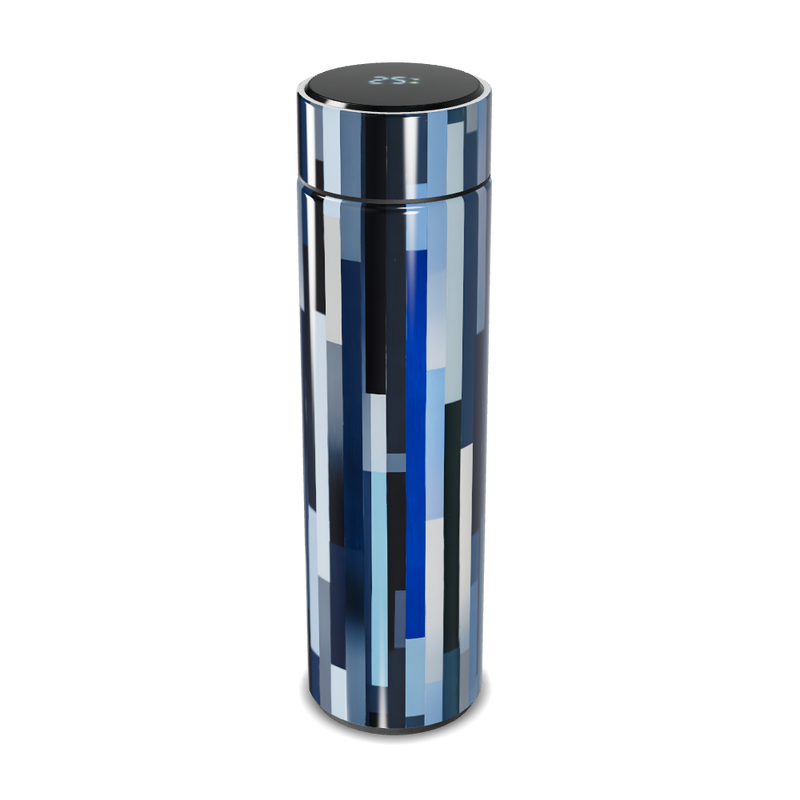 Garrafa Térmica Touch - Estampa Azul Geométrica