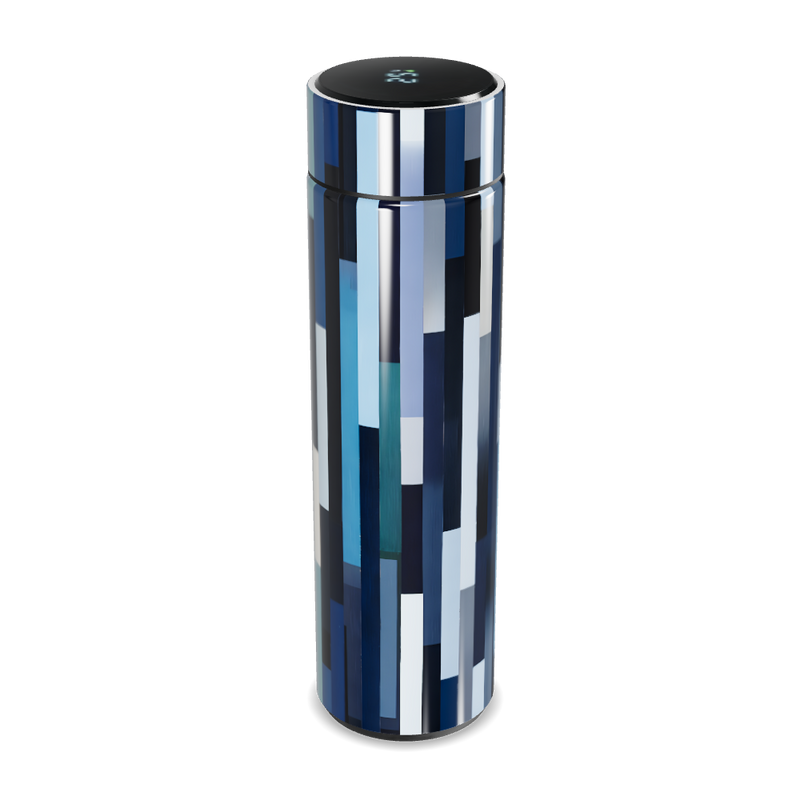 Garrafa Térmica Touch - Estampa Azul Geométrica