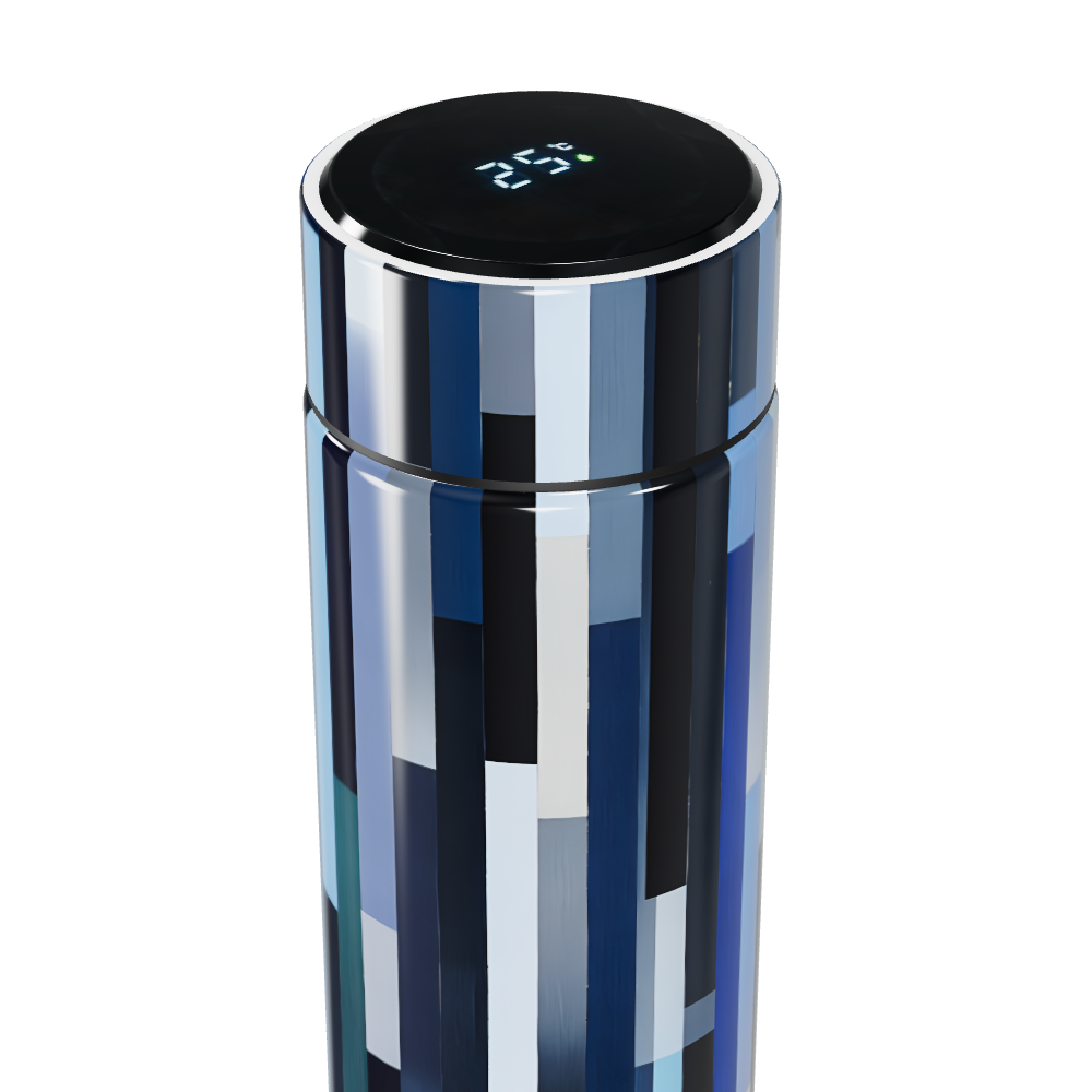 Garrafa Térmica Touch - Estampa Azul Geométrica