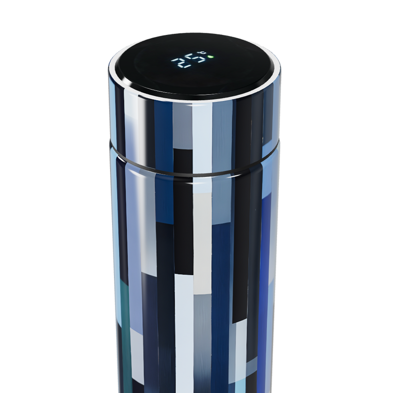 Garrafa Térmica Touch - Estampa Azul Geométrica