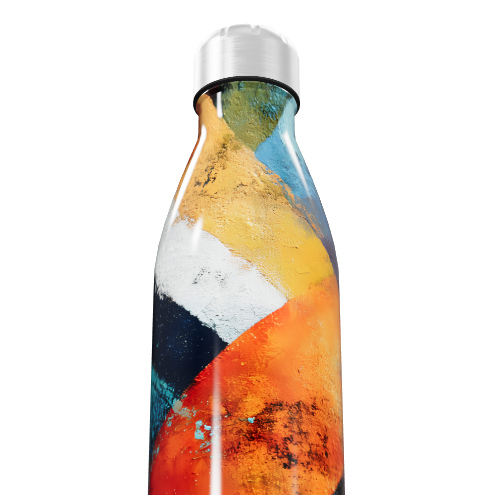 Garrafa Inox - Estampa Colorida Abstrata