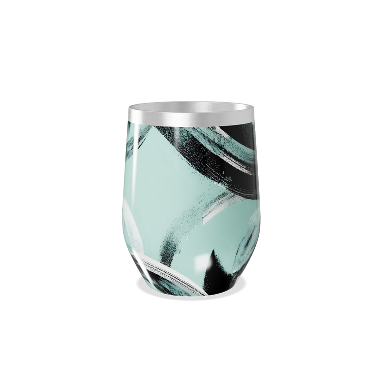 Copo Térmico Slim - Verde Abstrato Aço Inox