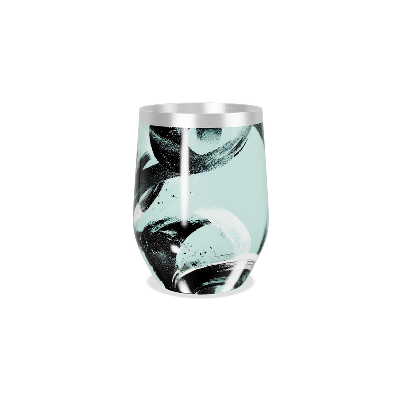 Copo Térmico Slim - Verde Abstrato Aço Inox