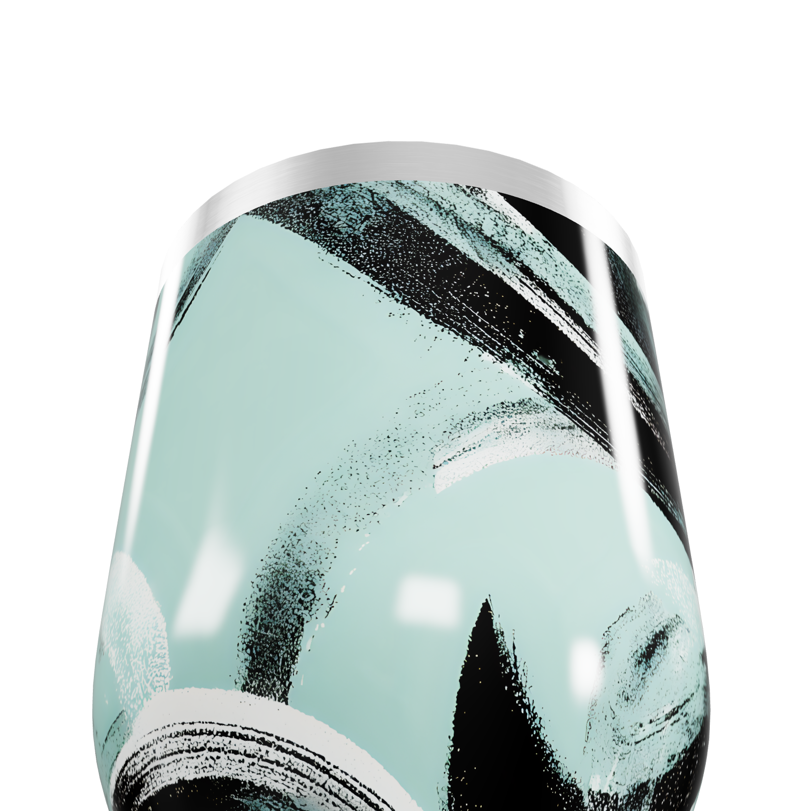 Copo Térmico Slim - Verde Abstrato Aço Inox