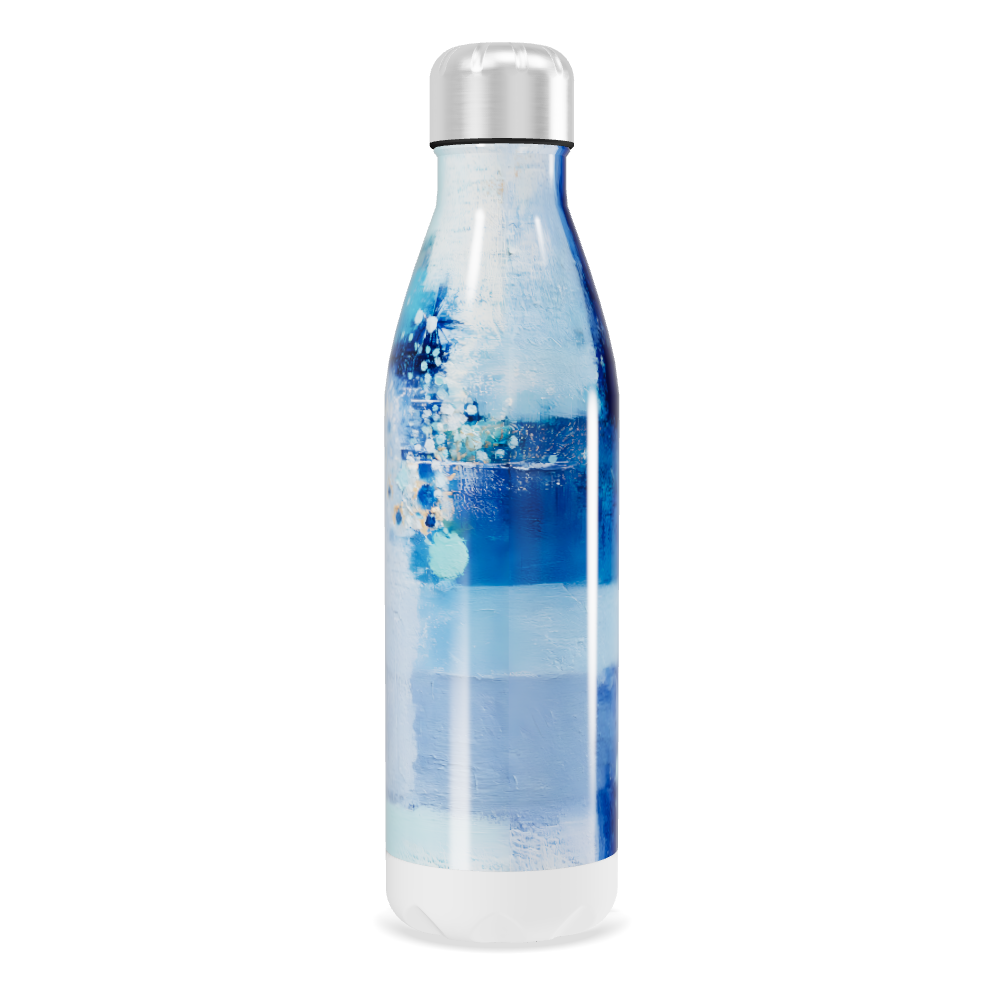 Garrafa Inox - Pintura Azul Branca