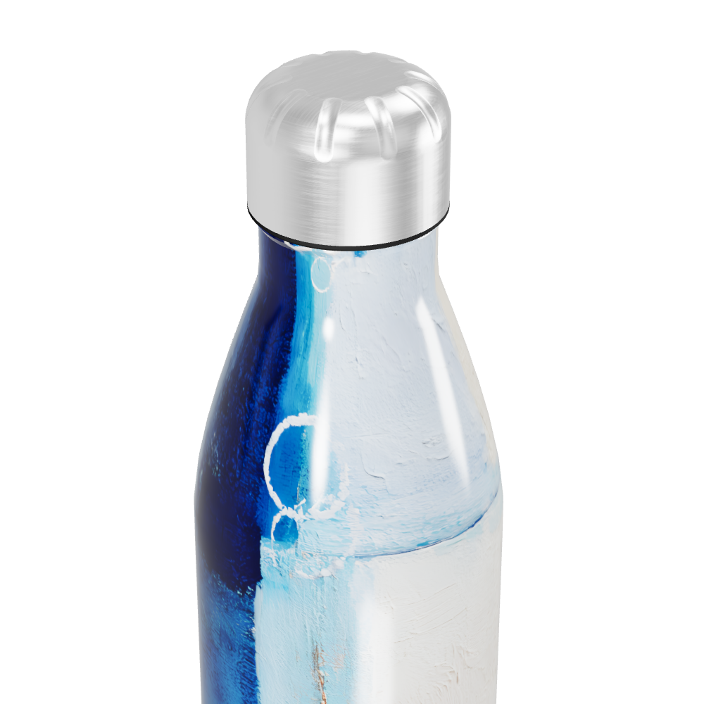 Garrafa Inox - Pintura Azul Branca