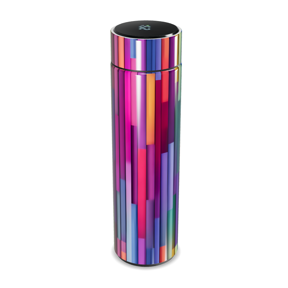 Garrafa Térmica Touch - Colorida com Listras Verticais