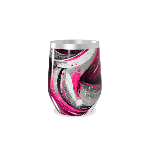 Copo Térmico Slim - Rosa e Preto Abstrato