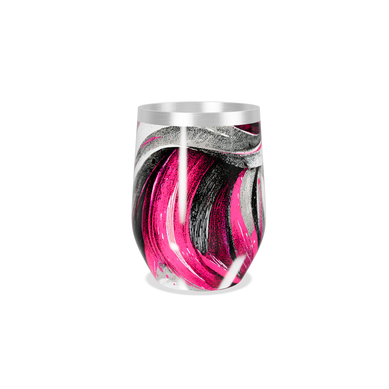 Copo Térmico Slim - Rosa e Preto Abstrato