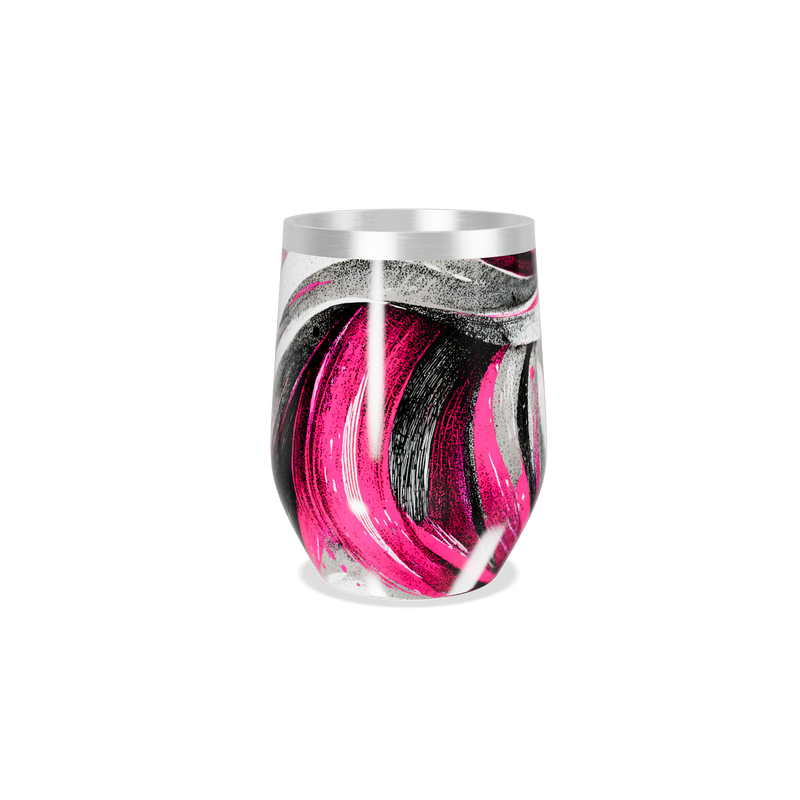 Copo Térmico Slim - Rosa e Preto Abstrato