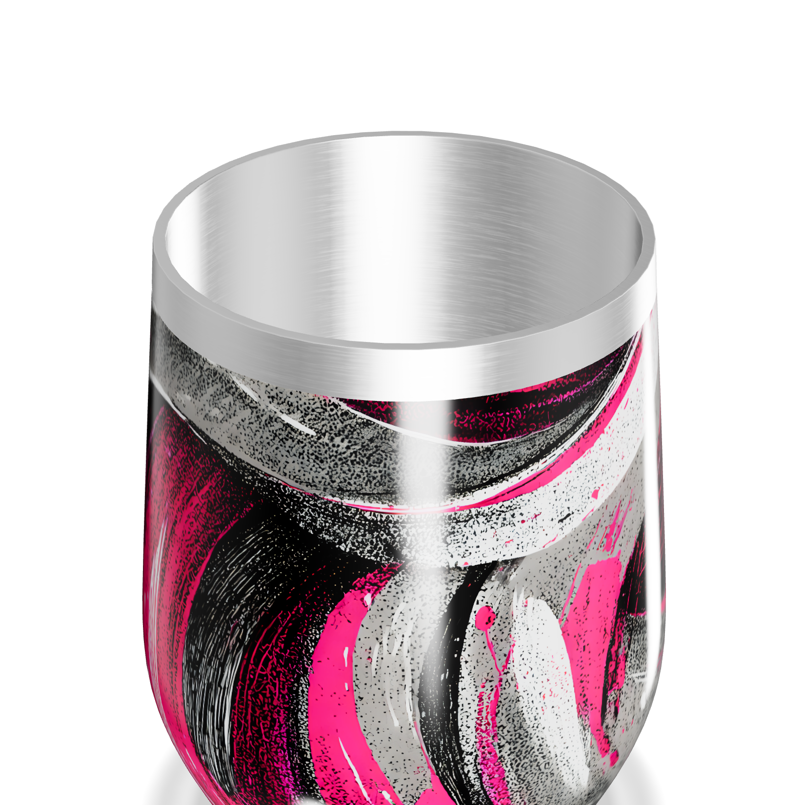 Copo Térmico Slim - Rosa e Preto Abstrato