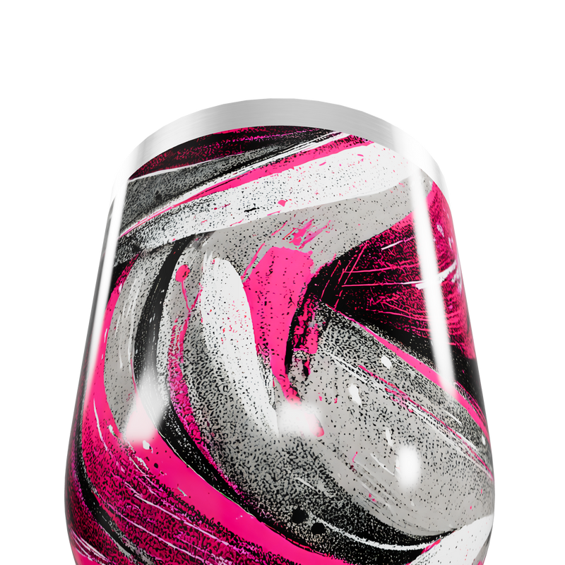 Copo Térmico Slim - Rosa e Preto Abstrato