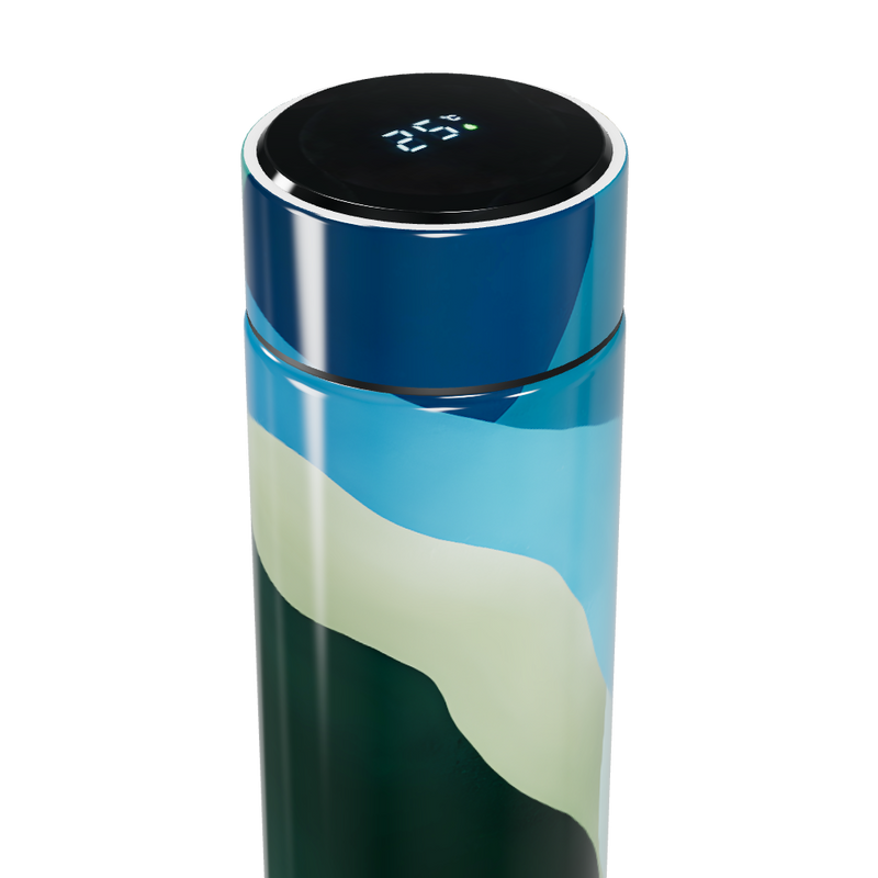 Garrafa Térmica Touch - Estampa Ondas Coloridas