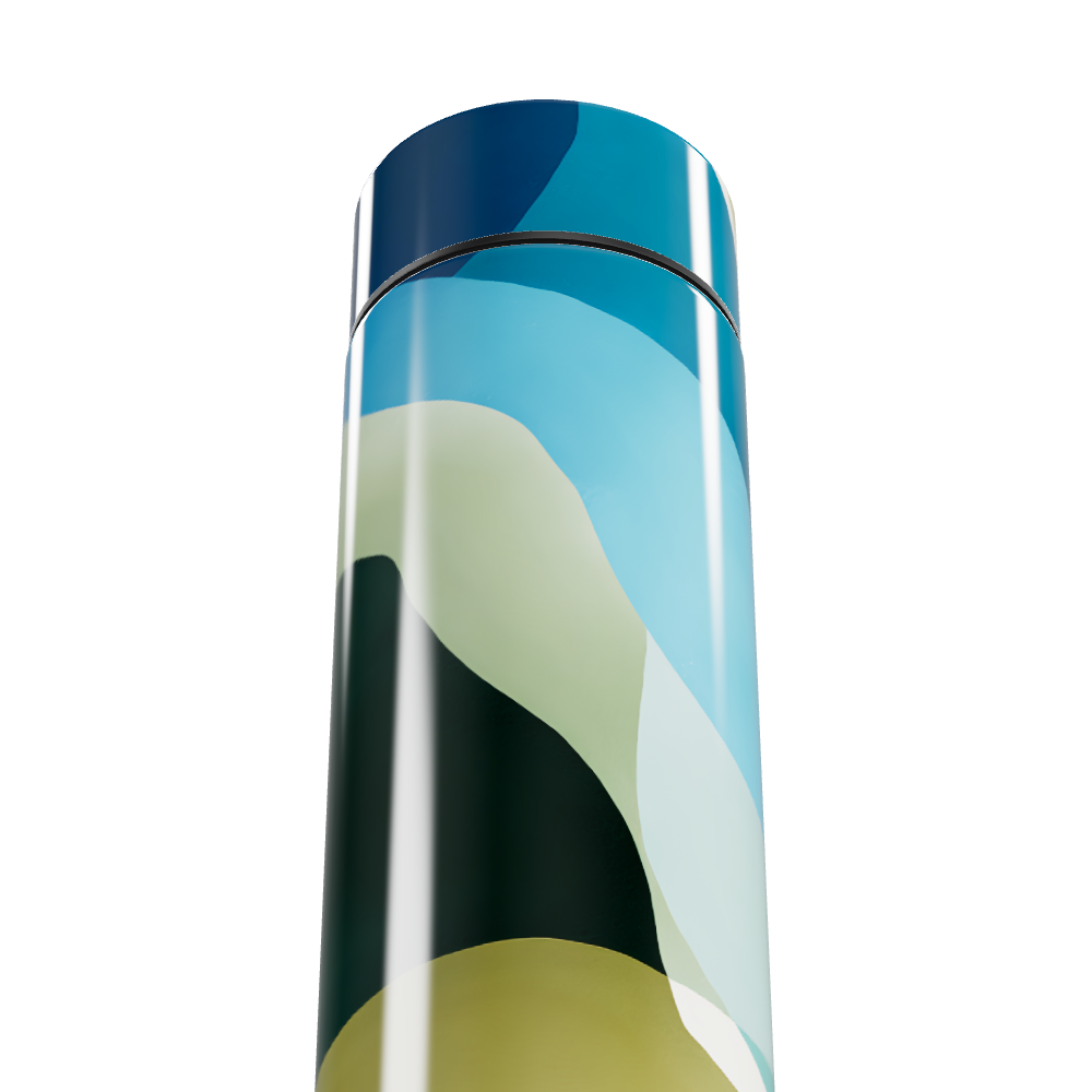 Garrafa Térmica Touch - Estampa Ondas Coloridas