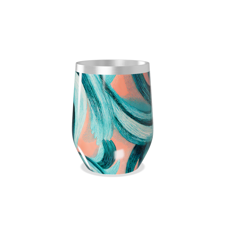 Copo Térmico Slim - Pintura Azul e Coral