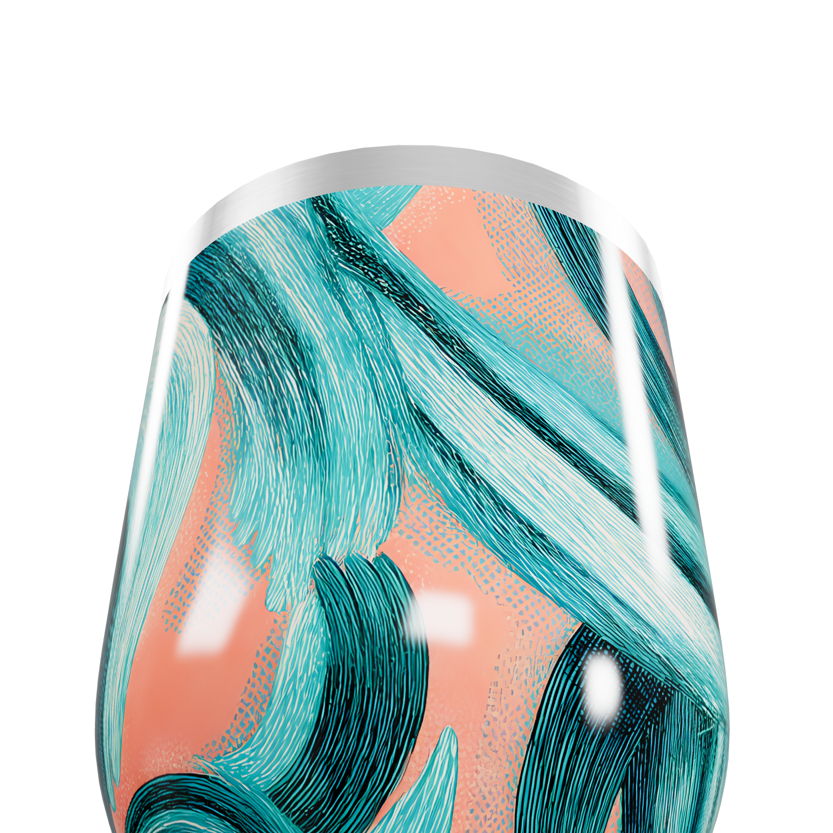 Copo Térmico Slim - Pintura Azul e Coral