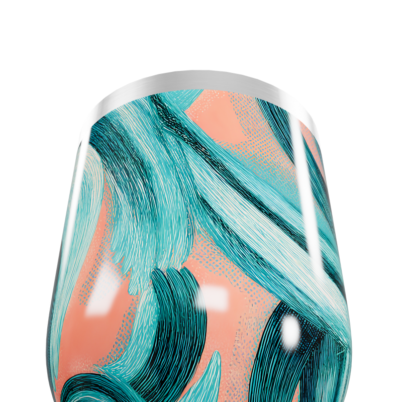 Copo Térmico Slim - Pintura Azul e Coral