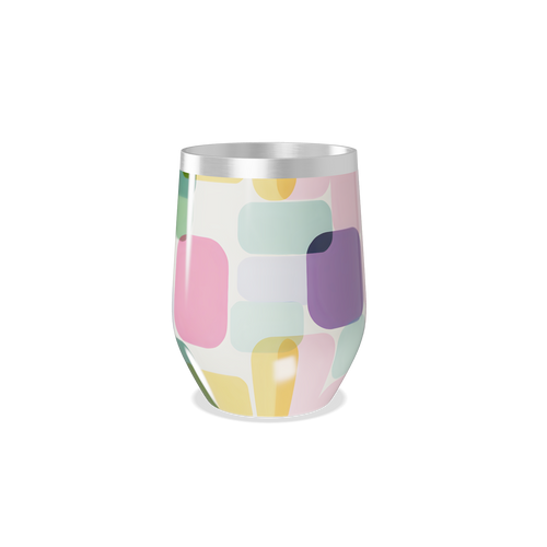 Copo Térmico Slim - Colorido Geométrico Aço