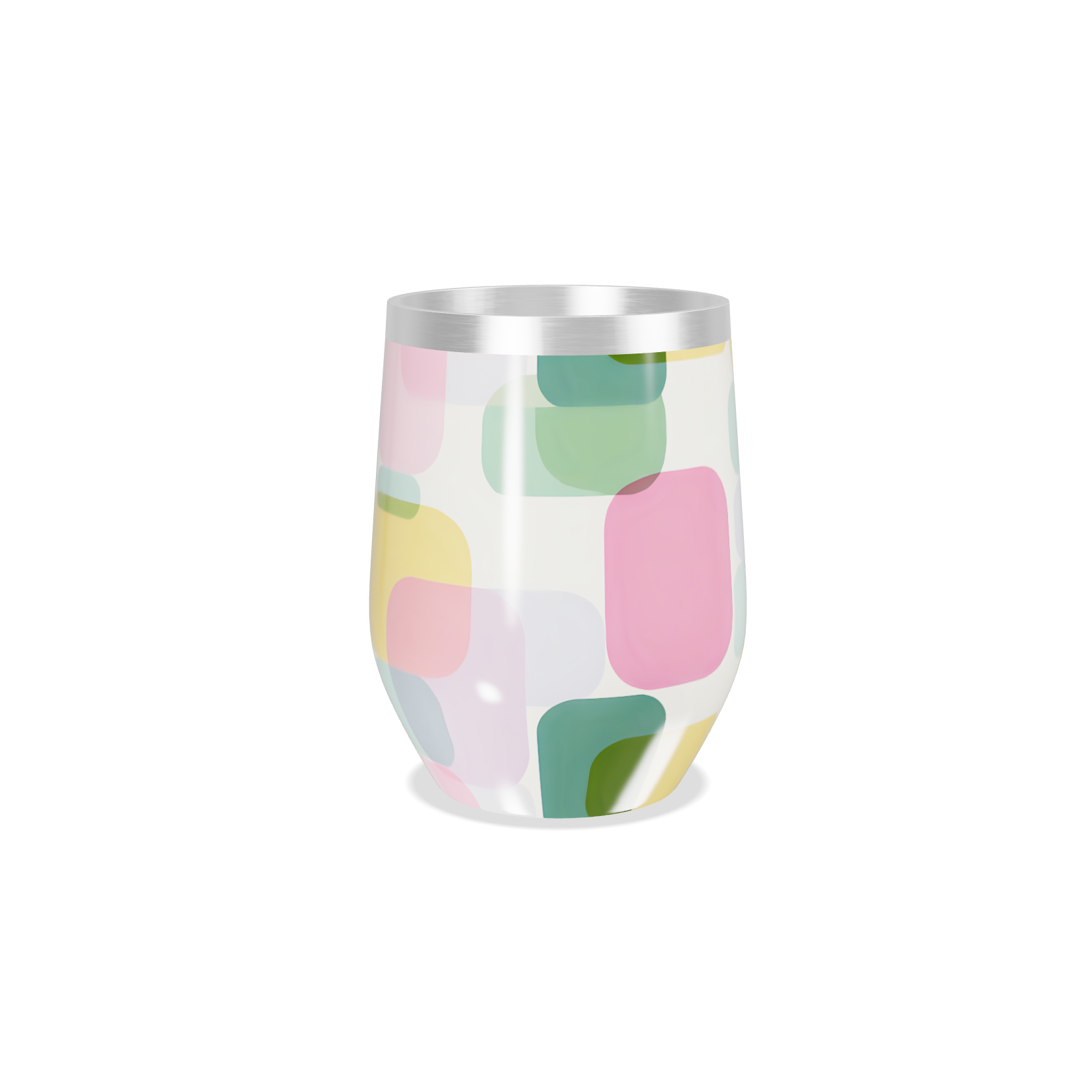 Copo Térmico Slim - Colorido Geométrico Aço