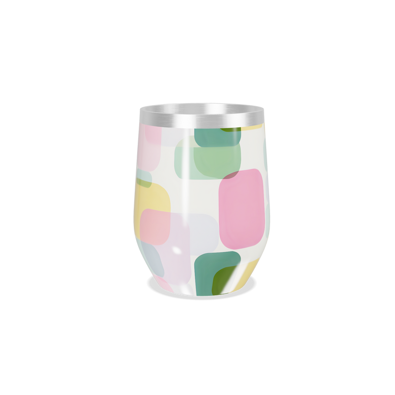 Copo Térmico Slim - Colorido Geométrico Aço