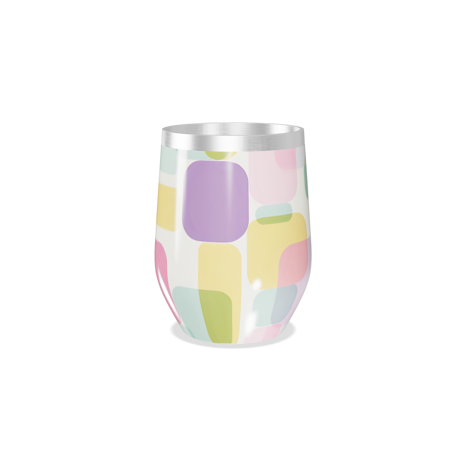 Copo Térmico Slim - Colorido Geométrico Aço