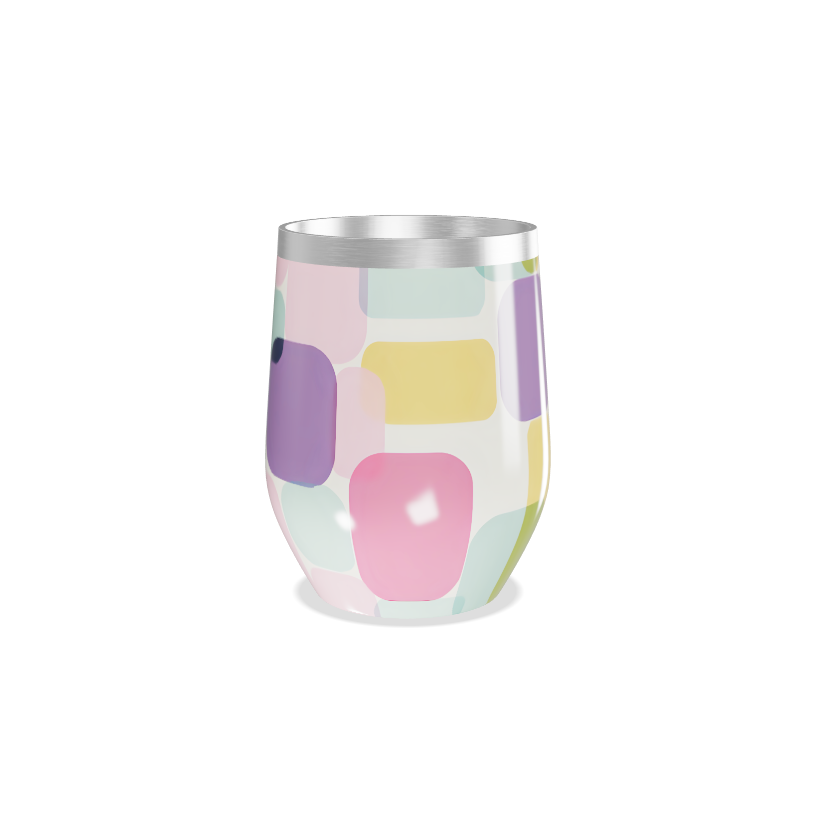 Copo Térmico Slim - Colorido Geométrico Aço