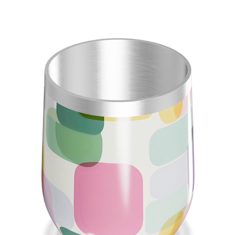 Copo Térmico Slim - Colorido Geométrico Aço