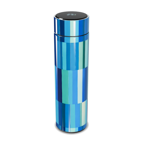 Garrafa Térmica Touch - Listras Azuis e Verdes