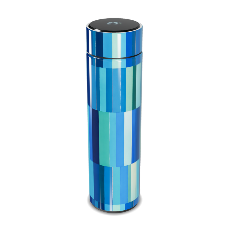 Garrafa Térmica Touch - Listras Azuis e Verdes