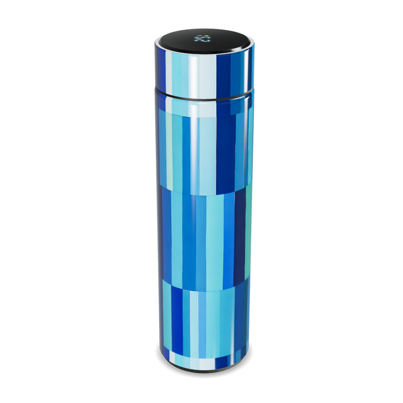 Garrafa Térmica Touch - Listras Azuis e Verdes