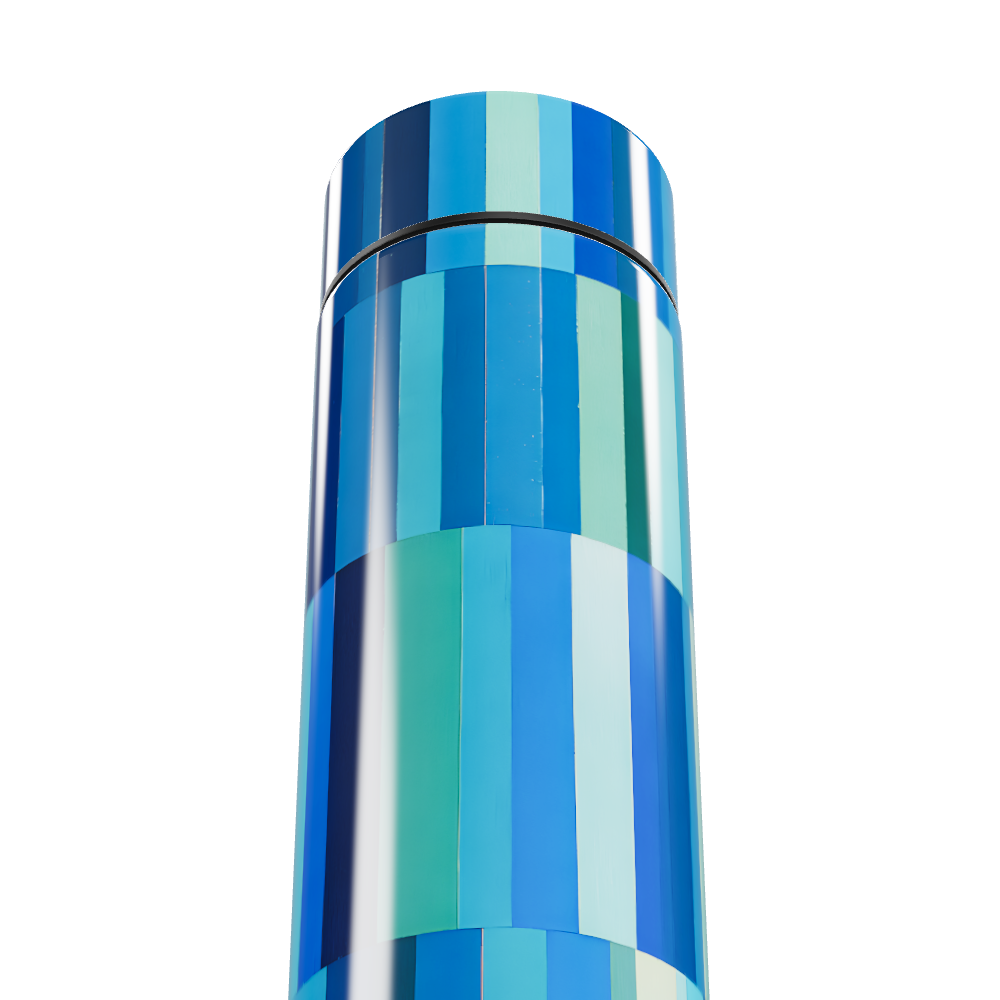 Garrafa Térmica Touch - Listras Azuis e Verdes