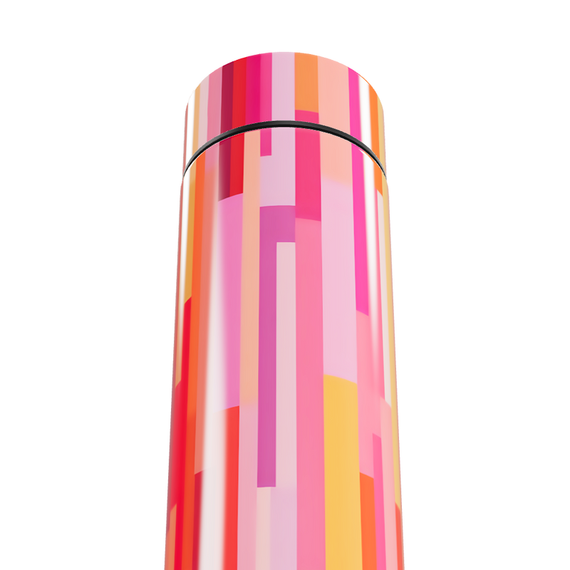 Garrafa Térmica Touch Estampada Rosa Listras