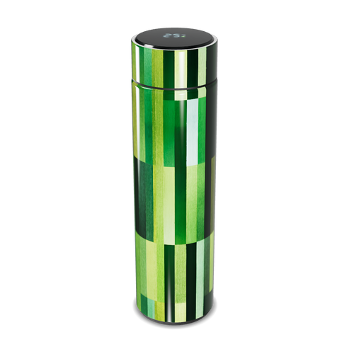 Garrafa Térmica Touch - Verde Listras Modernas