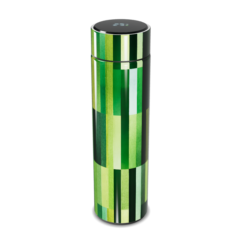 Garrafa Térmica Touch - Verde Listras Modernas