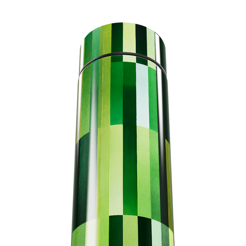 Garrafa Térmica Touch - Verde Listras Modernas