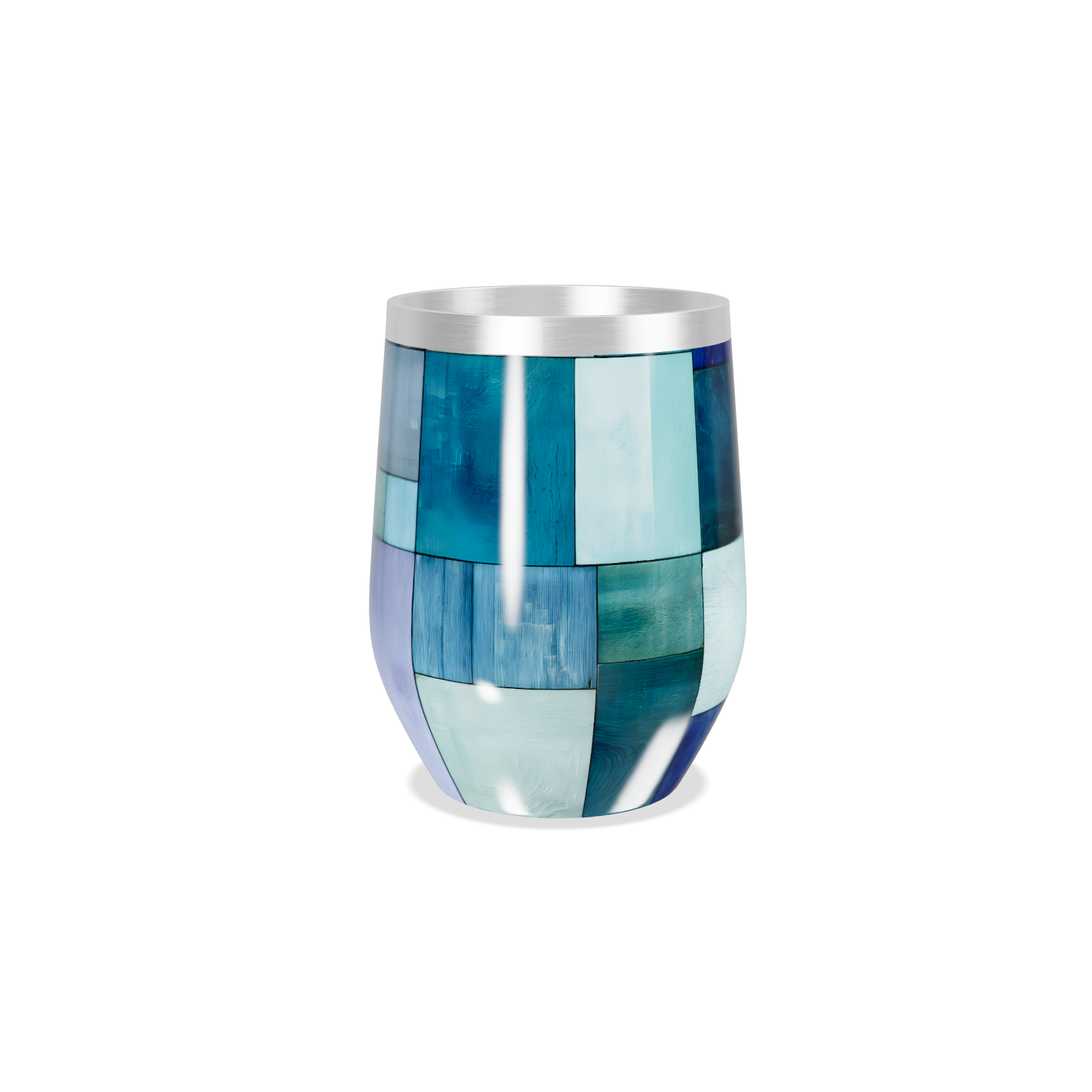 Copo Térmico Slim - Azul Patchwork Metalizado