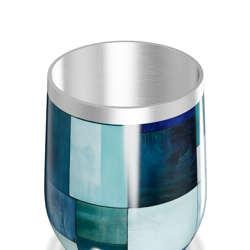 Copo Térmico Slim - Azul Patchwork Metalizado