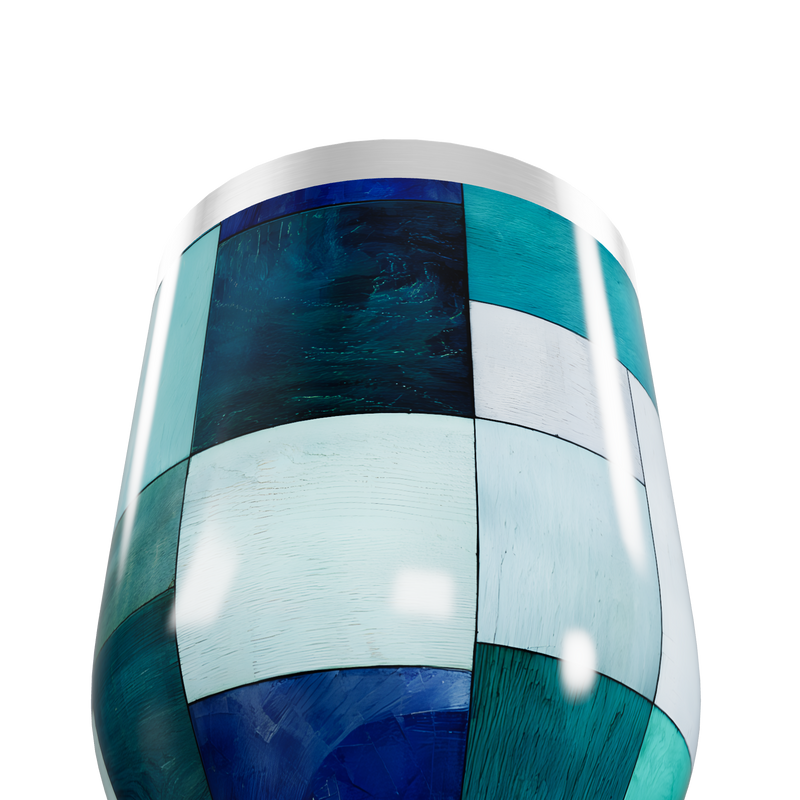 Copo Térmico Slim - Azul Patchwork Metalizado