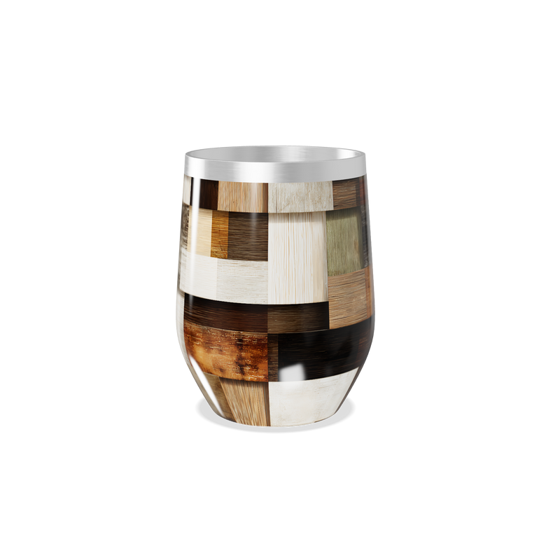 Copo Térmico Slim - Estampa Madeira Patchwork