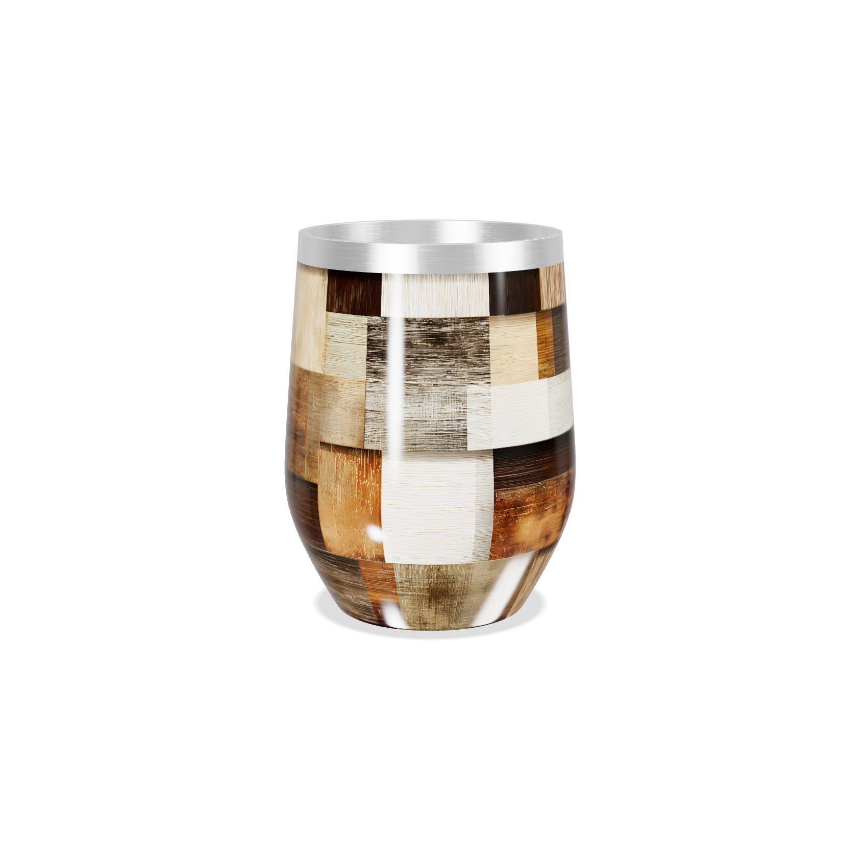 Copo Térmico Slim - Estampa Madeira Patchwork