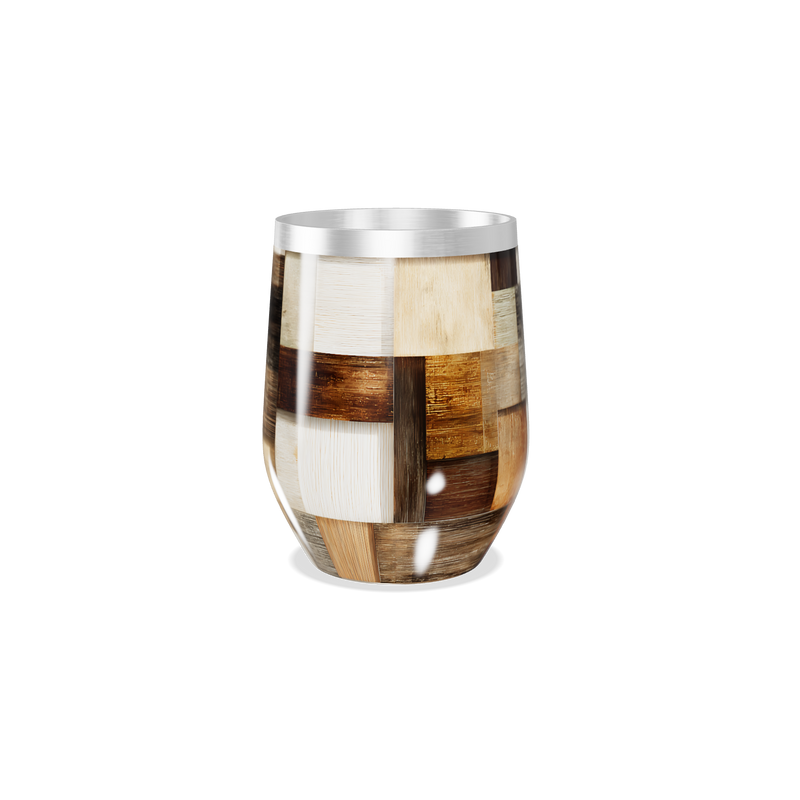 Copo Térmico Slim - Estampa Madeira Patchwork
