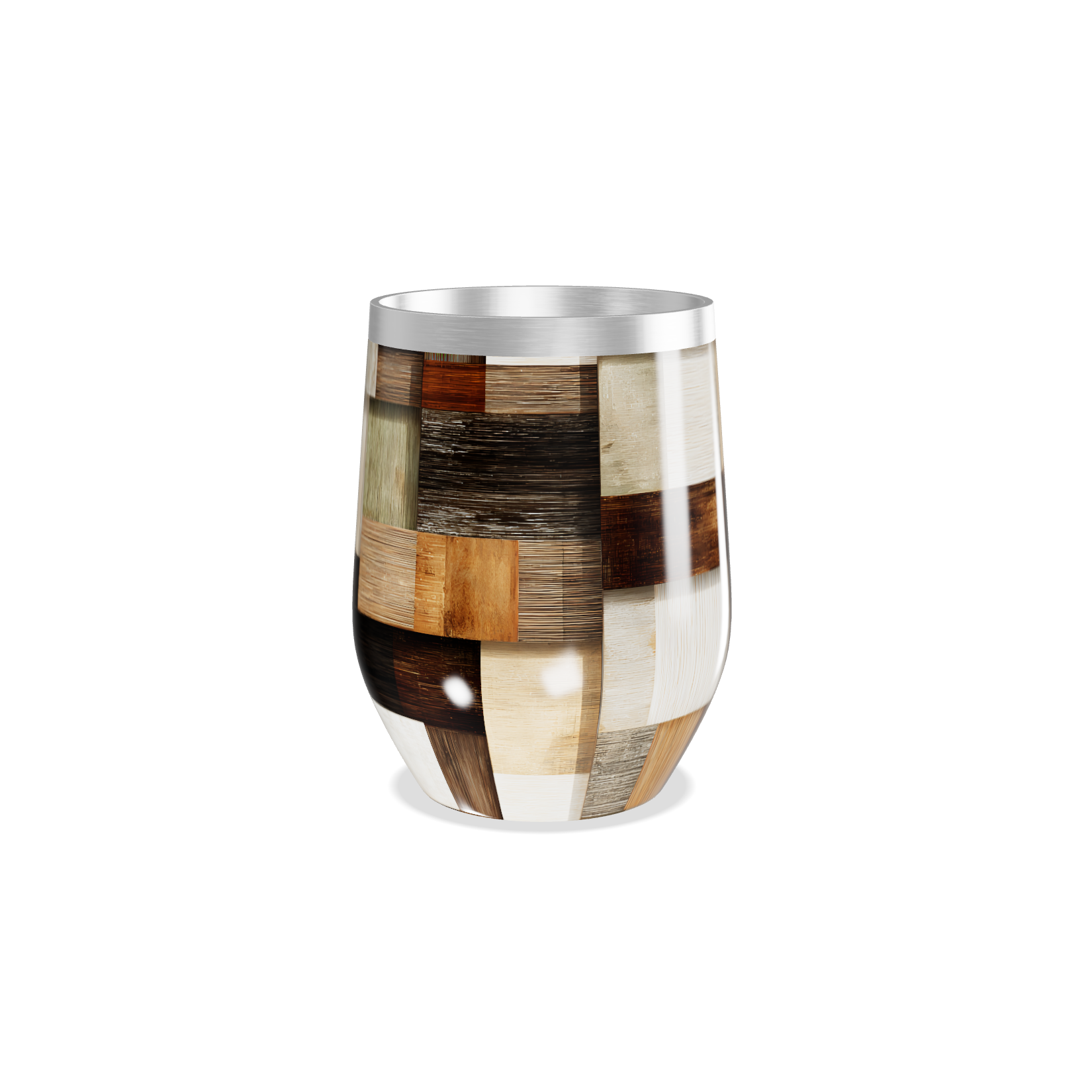 Copo Térmico Slim - Estampa Madeira Patchwork