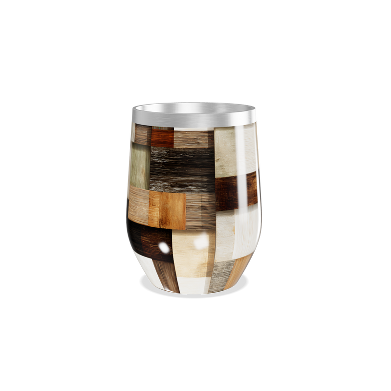 Copo Térmico Slim - Estampa Madeira Patchwork