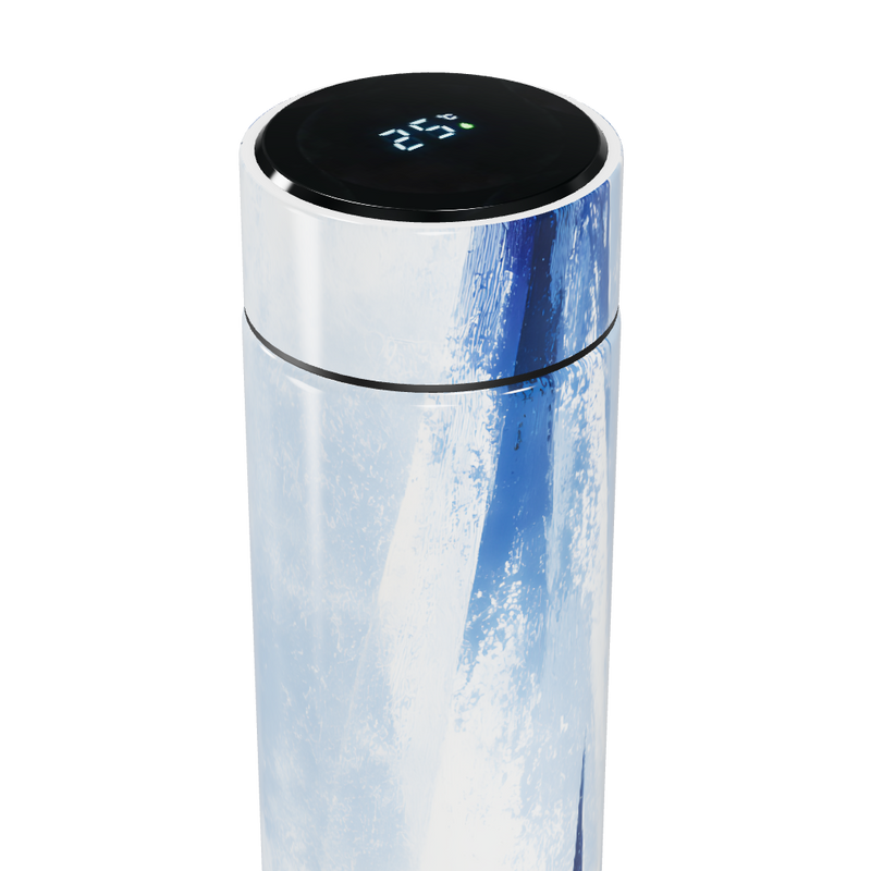 Garrafa Térmica Touch - Azul com Estampa Artística