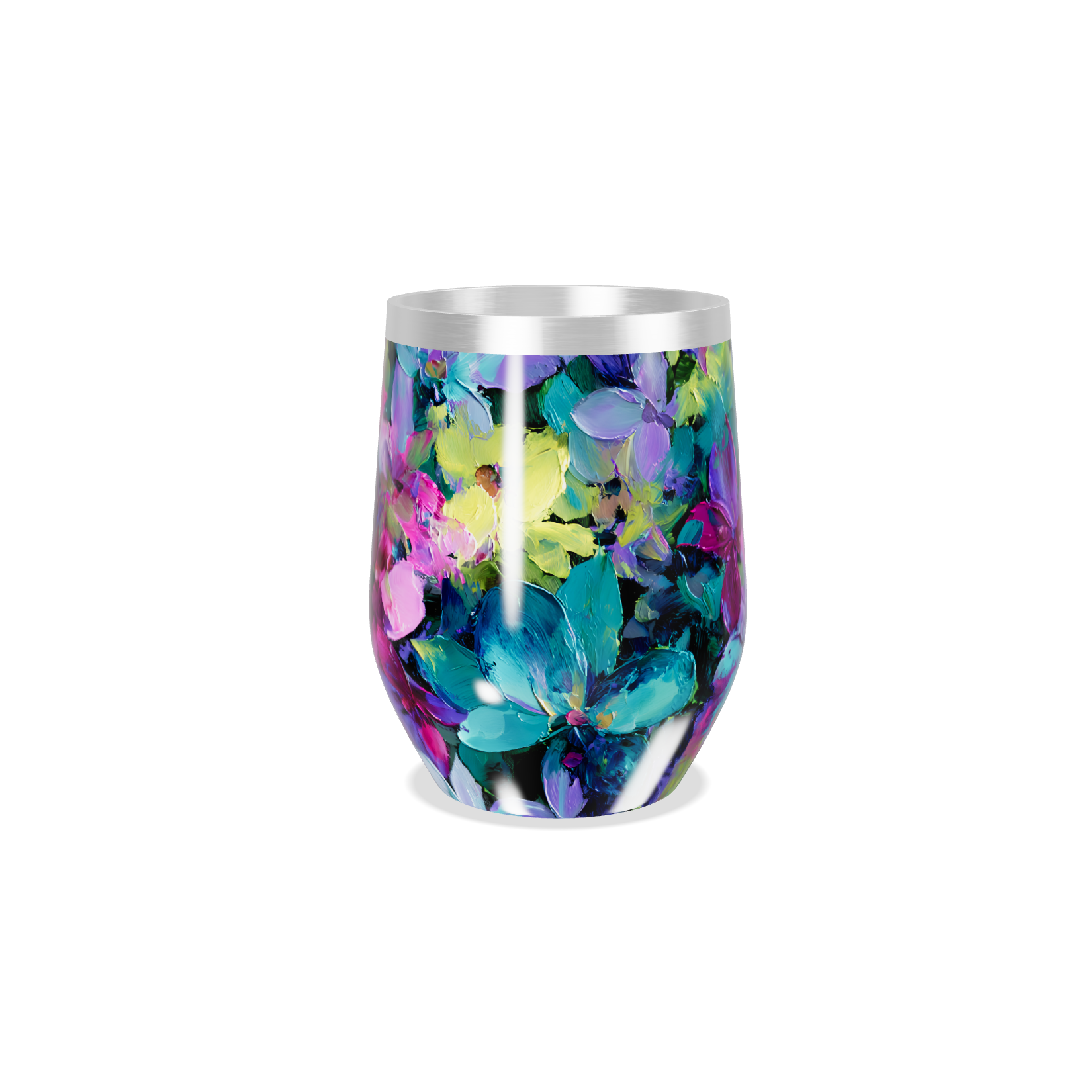 Copo Térmico Slim - Floral Colorido Inox