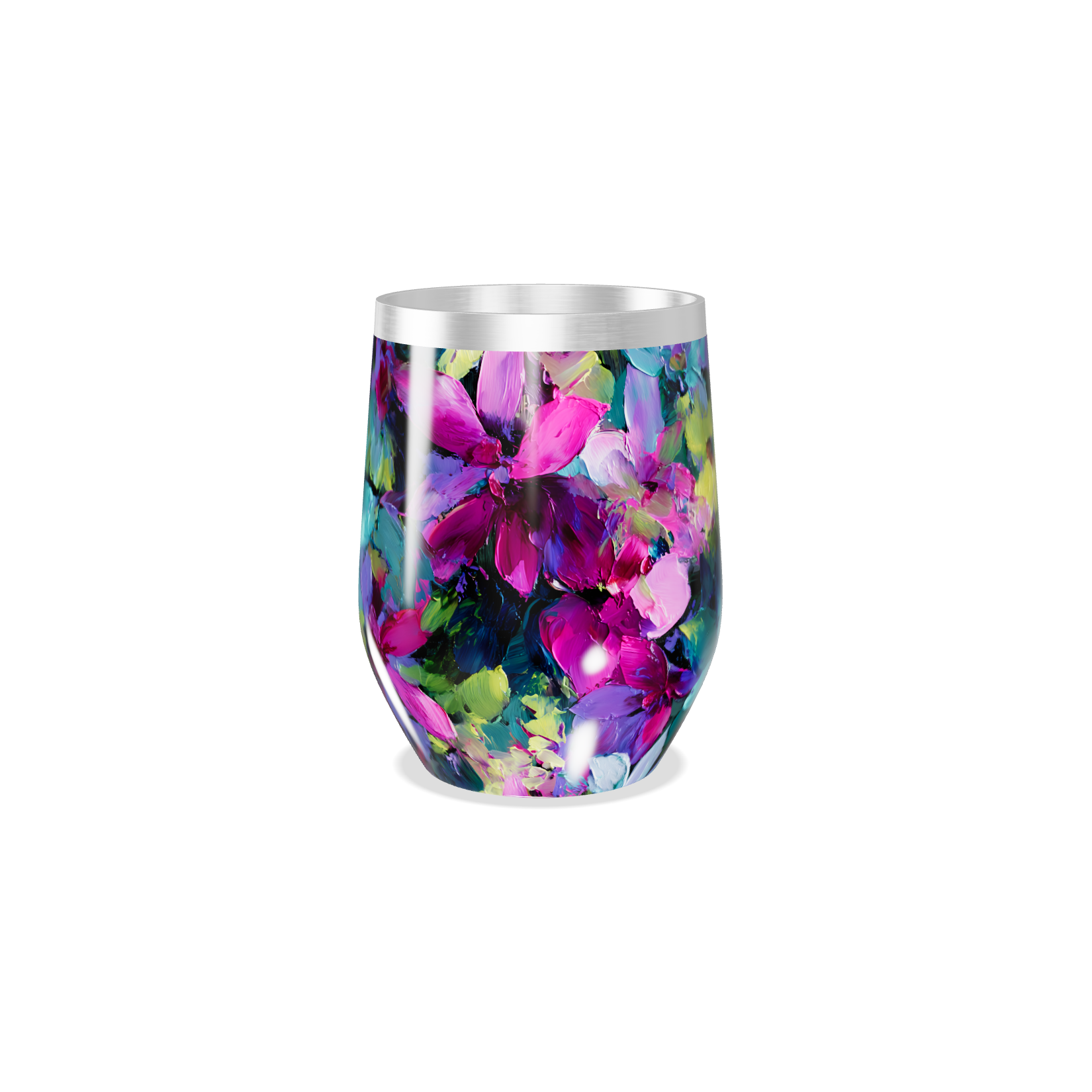 Copo Térmico Slim - Floral Colorido Inox