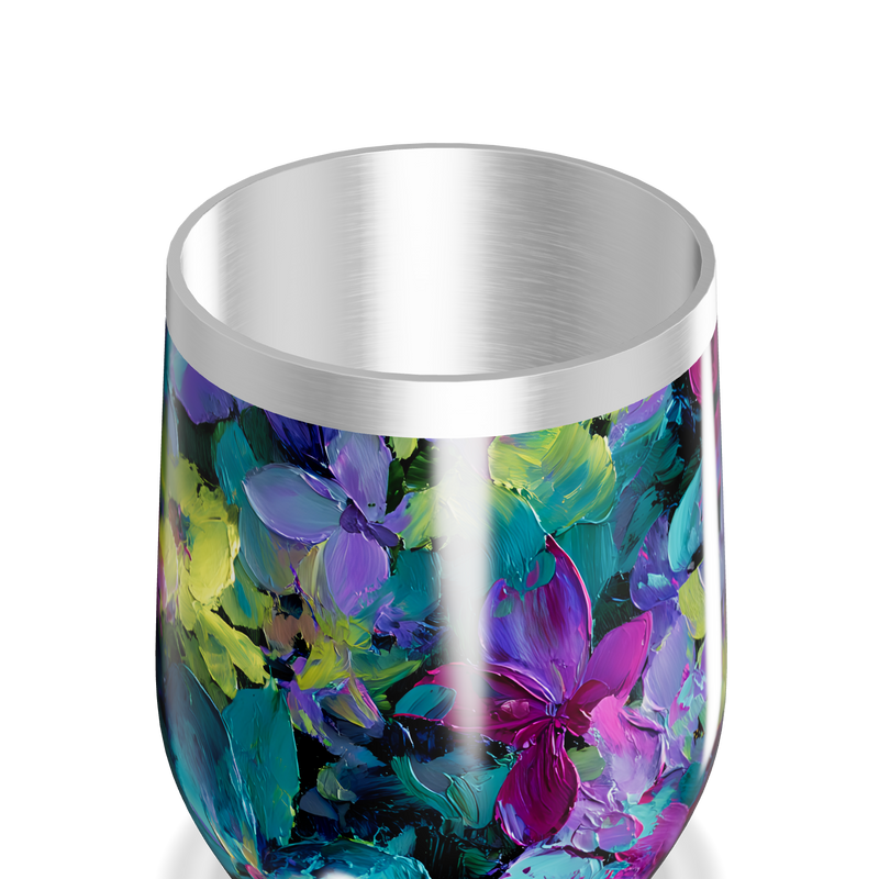 Copo Térmico Slim - Floral Colorido Inox