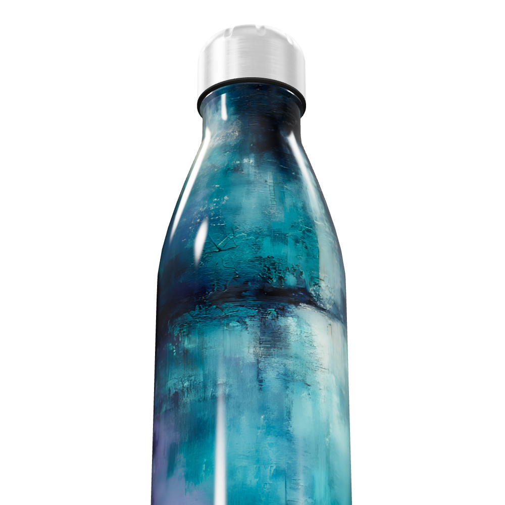 Garrafa Inox - Estampa Azul Abstrata